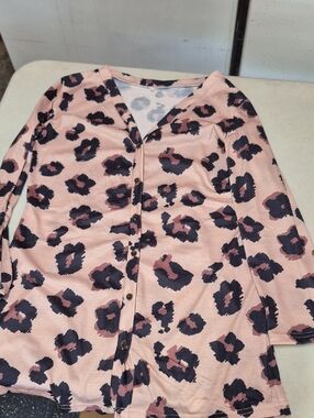 Women’s Pink Leopard Print Cardigan